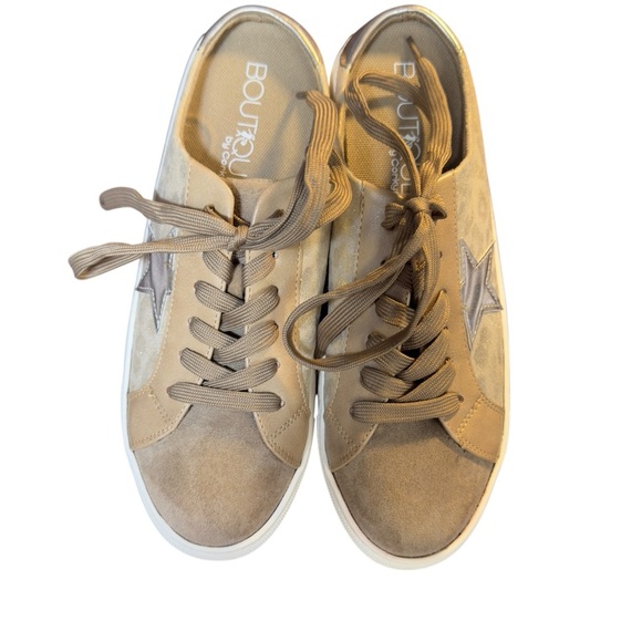 Corkys Spiked Gold Leopard Shiny Metallic Star Slip On Casual Cool Shoes - Picture 6 of 11